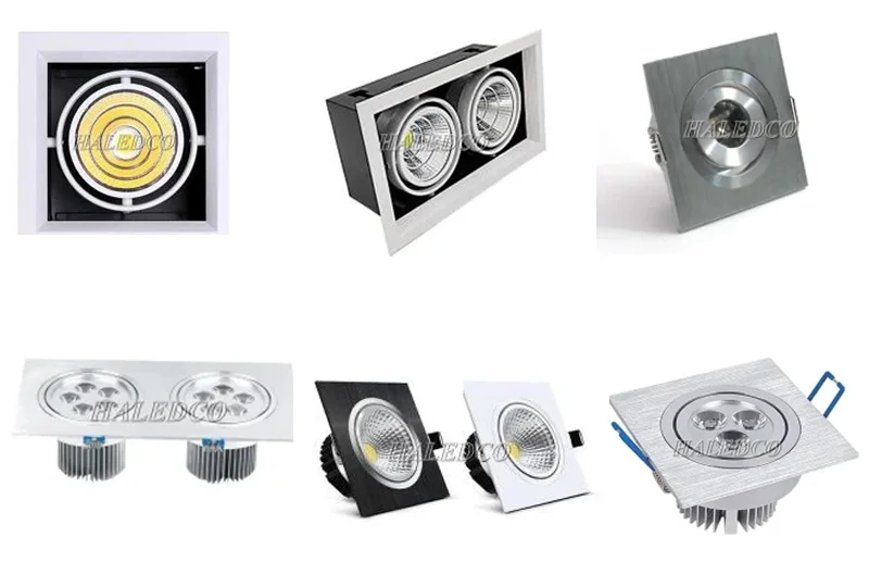 Đèn LED âm trần vuông chiếu rọi 1 bóng, 2 bóng, 3 bóng