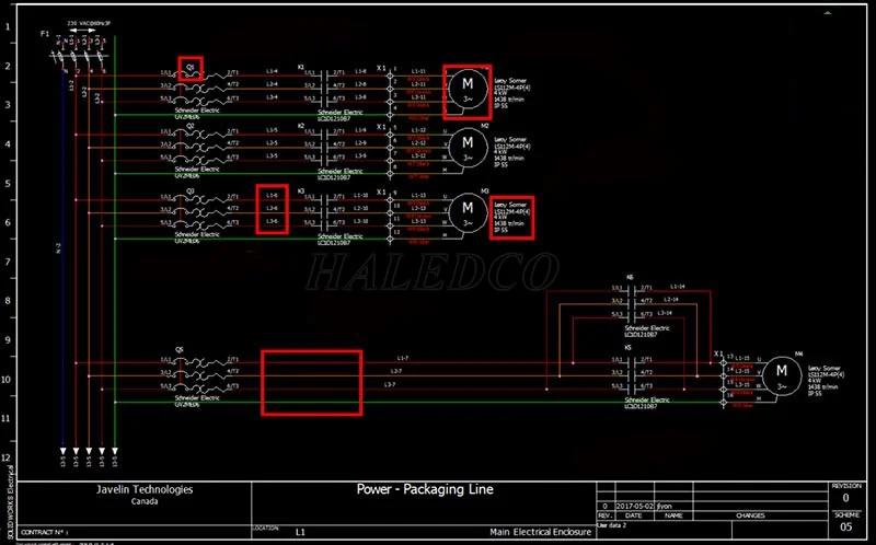 Bản vẽ CAD hệ thống điện nhà xưởng nhỏ