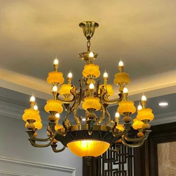 Đèn chùm LED đồng cổ điển