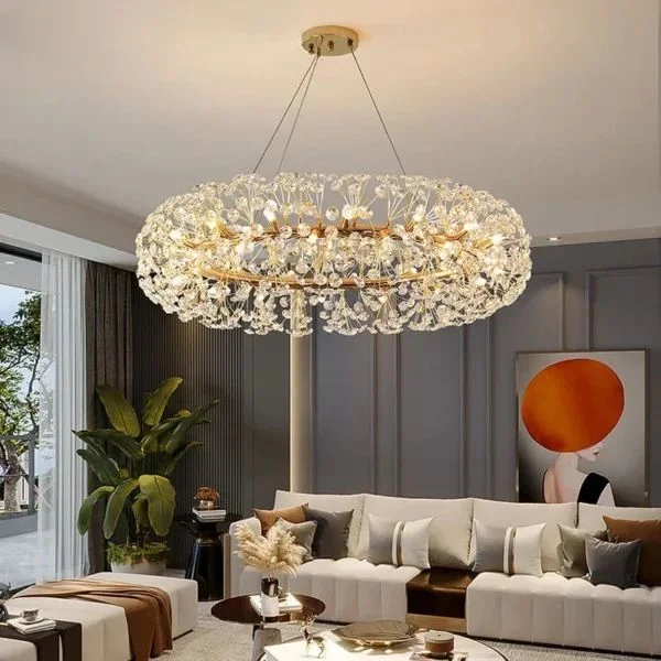 Đèn chùm LED pha lê đơn giản