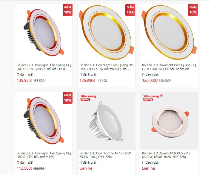 Đèn âm trần LED thương hiệu Điện Quang