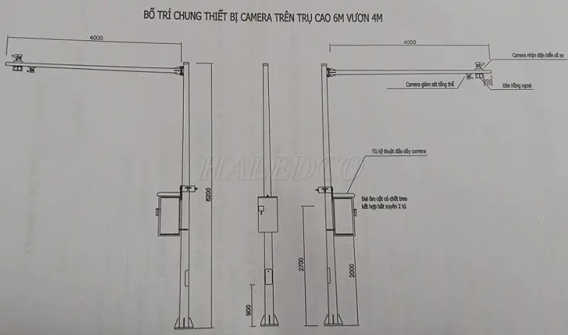 Bản vẽ trụ lắp camera quan sát