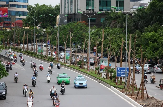 Cột đèn bát giác liền cần đôi 7m
