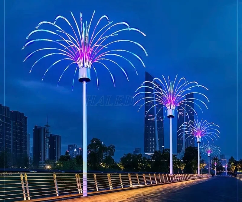 Cột đèn pháo hoa trang trí đường phố