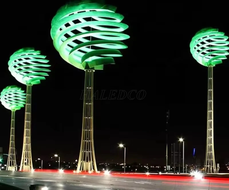 Cột đèn trang trí đường hình cây độc lạ