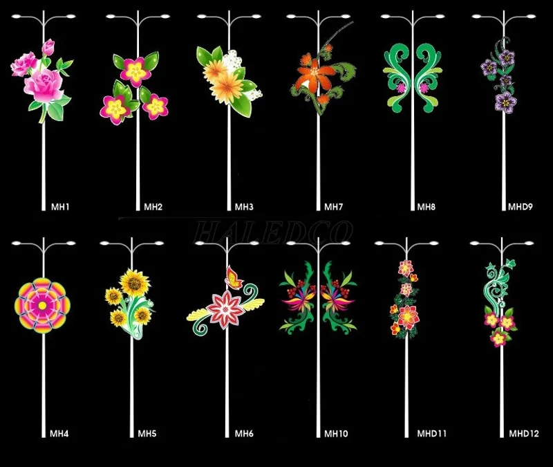 Hoa văn trang trí cột đèn đường 1