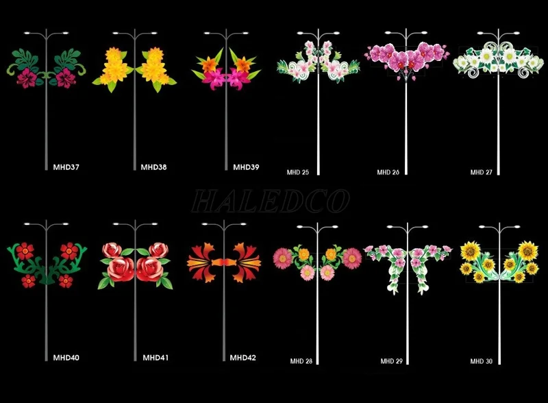 Hoa văn trang trí cột đèn đường 2