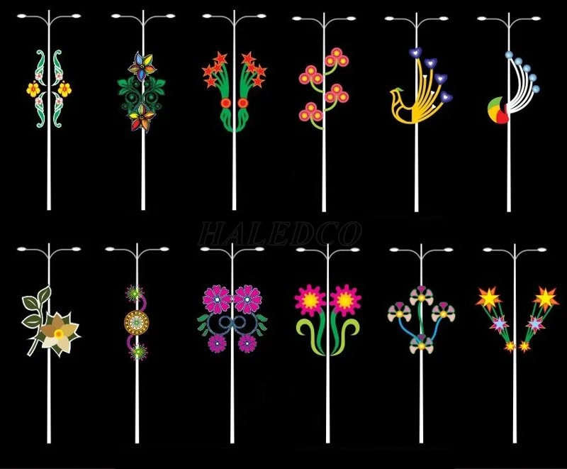 Hoa văn trang trí cột đèn đường 3