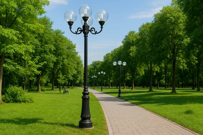 Cột đèn tay chùm 4 bóng