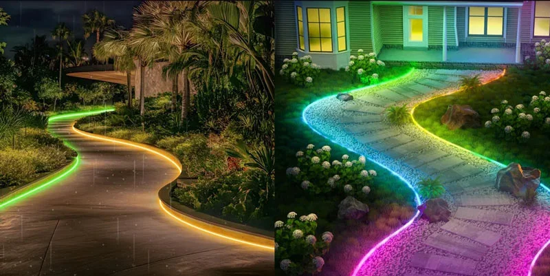 LED dây ngoài trời chống nước trang trí lối đi sân vườn