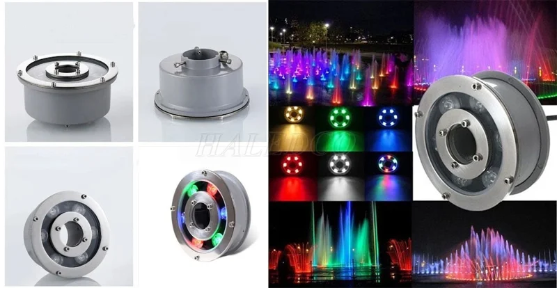 Đèn phun nước 6w dạng bánh xe