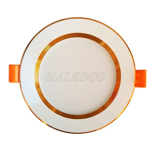 Đèn LED âm trần 7w viền vàng