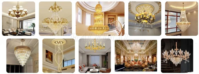 Đèn chùm biệt thự thiết kế sang trọng
