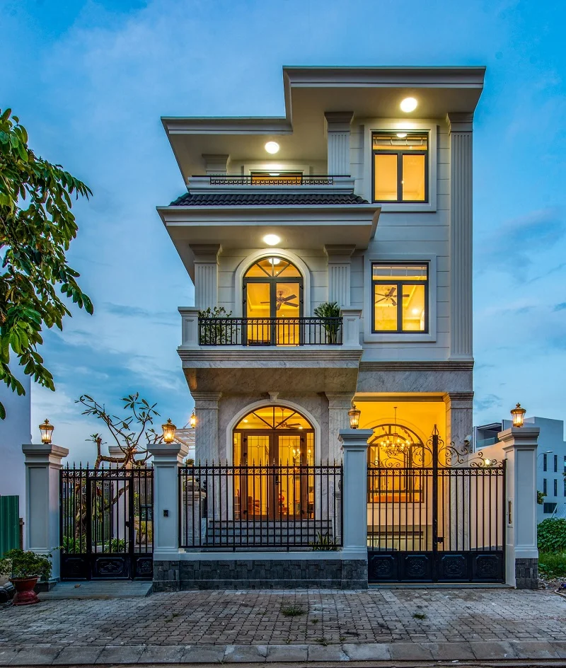 HALEDCO tư vấn bố trí đèn cổng biệt thự đẹp