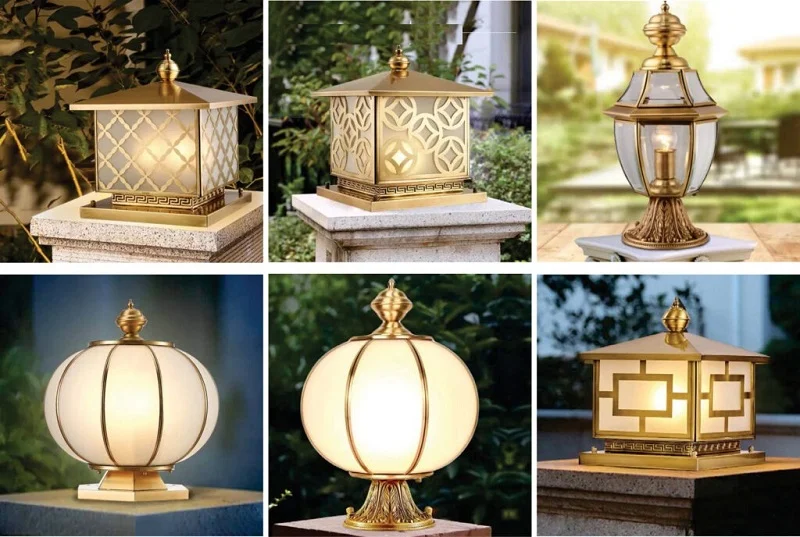 Đèn cổng biệt thự bằng đồng cao cấp
