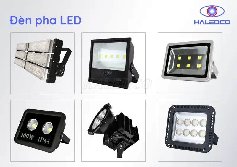 Đèn pha công trình có nhiều kiểu dáng, công suất