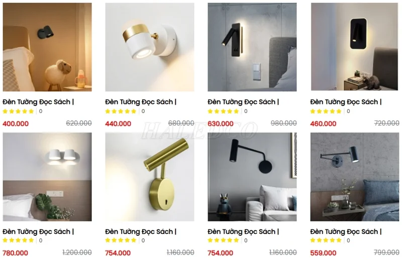 Các kiểu dáng đèn gắn tường đọc sách