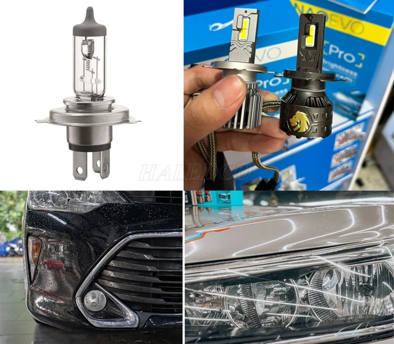 So sánh đèn halogen và đèn LED trên xe ô tô