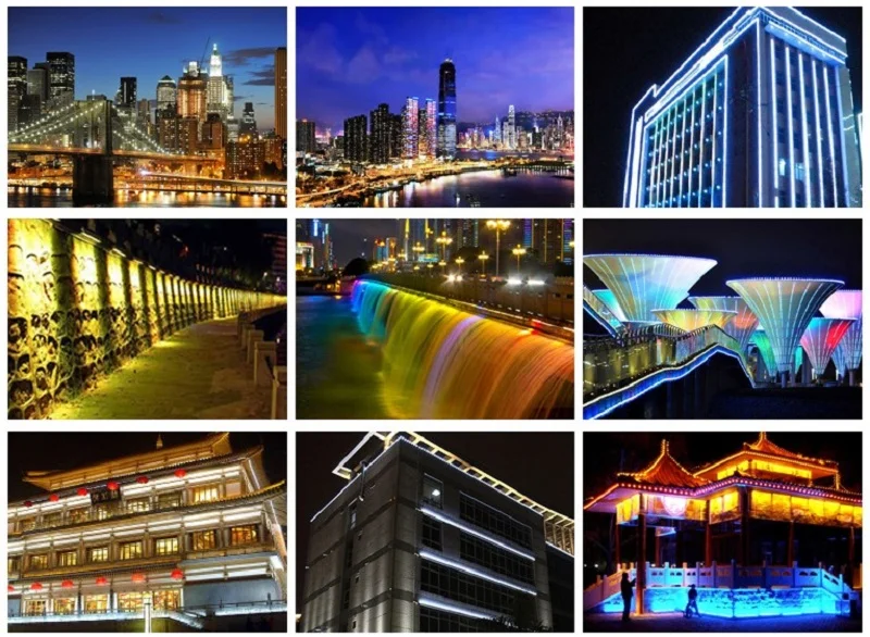 ứng dụng đèn hắt trang trí ngoài trời