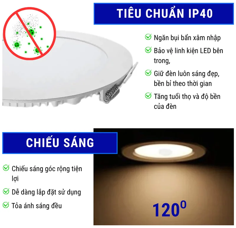 Đèn âm trần HALEDCO chất lượng cao, bền bỉ