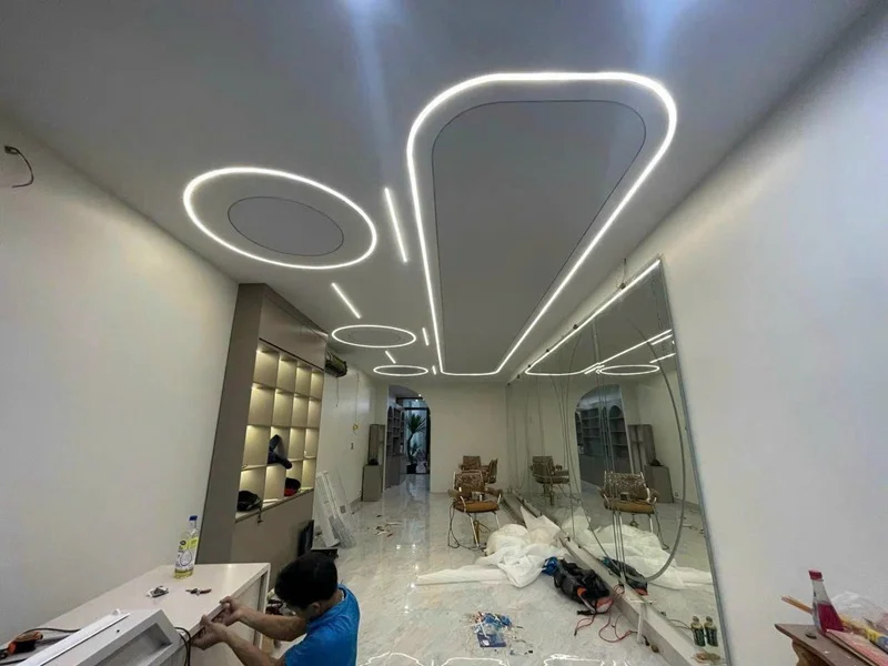 Thi công đèn LED thanh nhôm âm trần