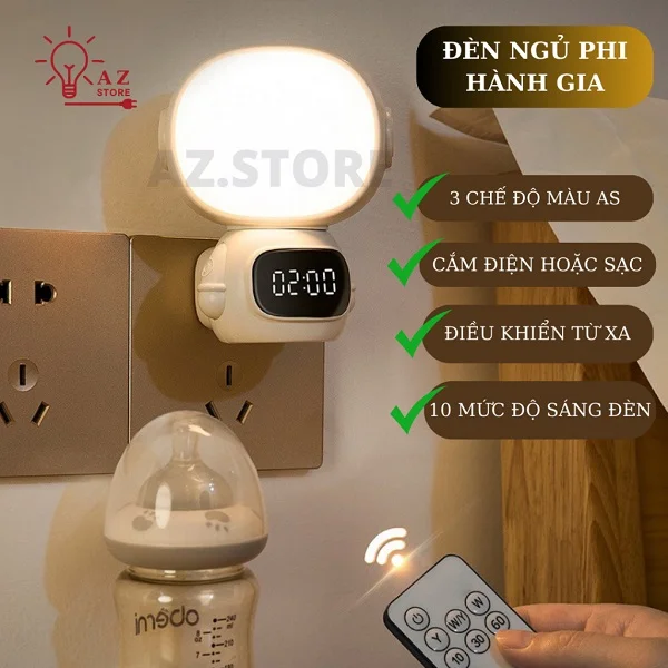 Đèn ngủ điều khiển từ xa hình phi hành gia