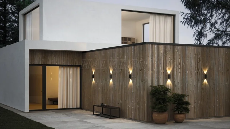 Đèn hắt tường trước nhà đẹp