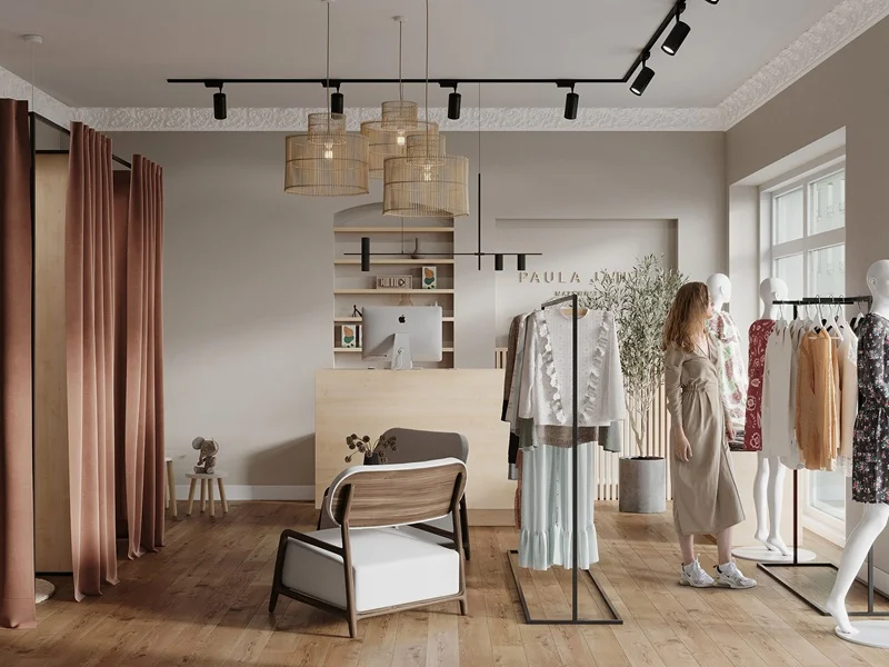 Sử dụng đèn shop quần áo làm nổi bật sản phẩm