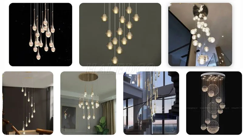 Đèn thả cầu thang đẹp hình giọt nước