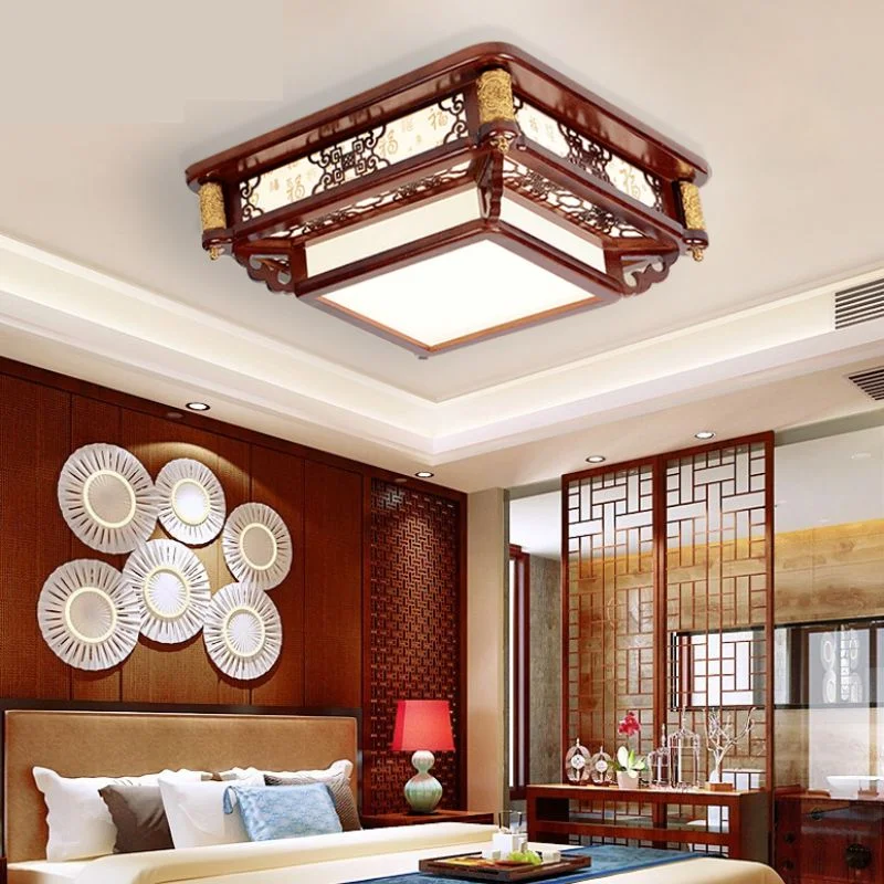 Đèn trần gỗ Mộc San thiết kế hiện đại