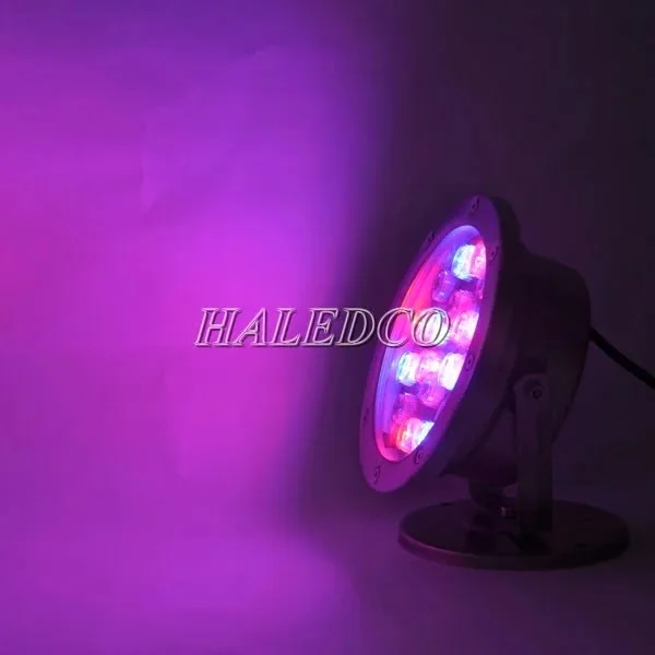 Đèn LED dưới nước 18w đổi màu dạng đế
