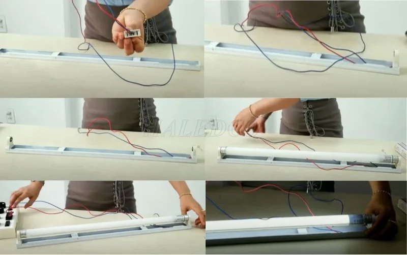 Cách lắp bóng huỳnh quang vào máng
