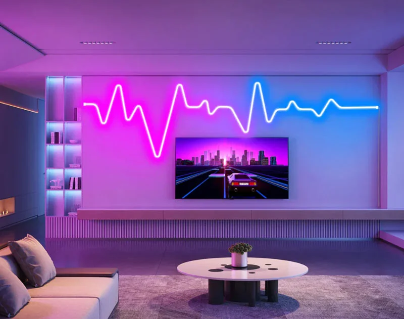 LED dây neon trang trí phòng khách