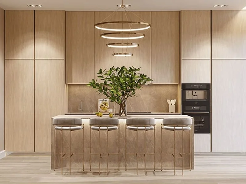 Đèn trang trí phòng bếp 4 vòng tròn