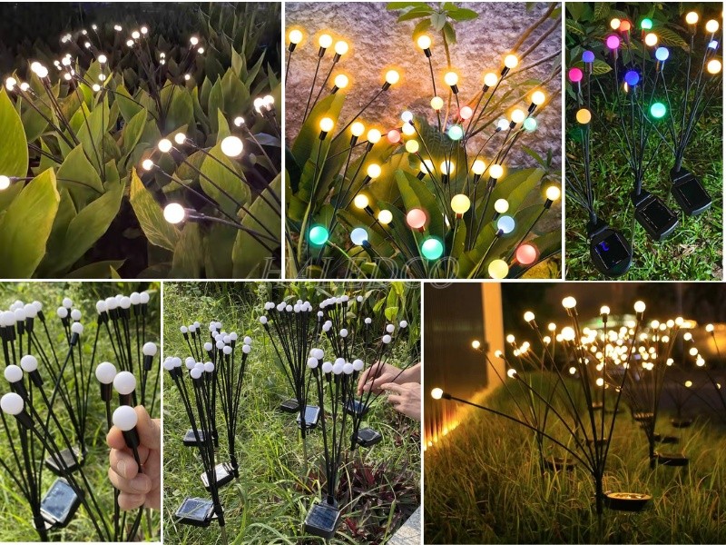 Đèn đom đóm năng lượng mặt trời dáng tròn