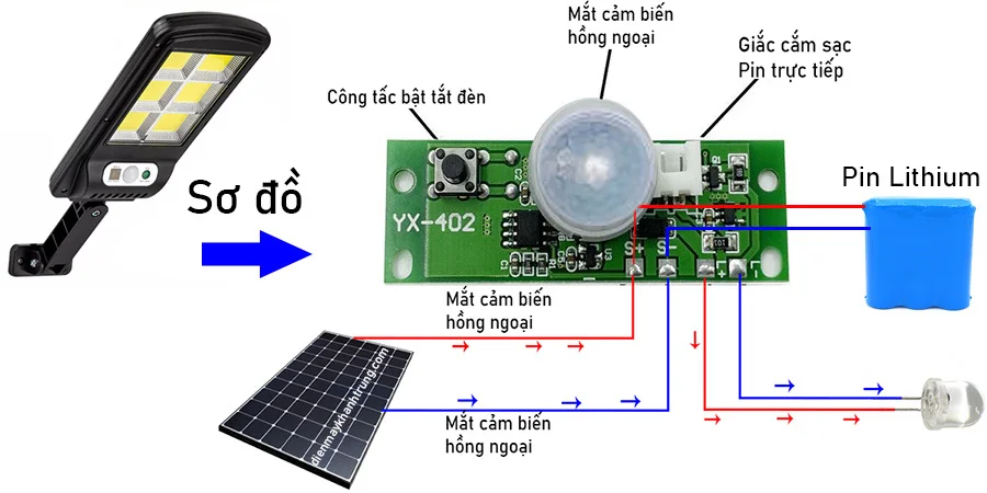 Sơ đồ mạch đèn năng lượng mặt trời