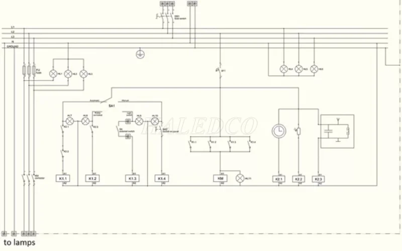 Sơ đồ nguyên lý tủ điện chiếu sáng giúp hệ thống đèn hoạt động hiệu quả