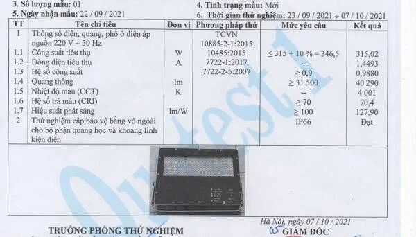 Đèn pha LED 315W FL12 đạt Quatest – IP66, hiệu suất cao