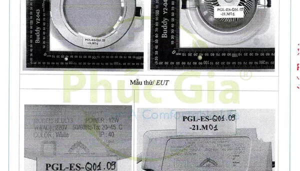 Công bố quatest hiệu suất đèn âm trần HLDLT3