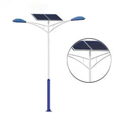 Cột đèn 2 nhánh năng lượng mặt trời HLVCK02-MT