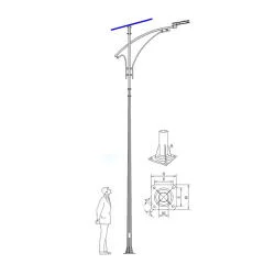 Cột đèn năng lượng mặt trời mạ kẽm nhúng nóng HLVBC-56MT