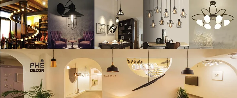 Đèn thả trần phong cách hiện đại