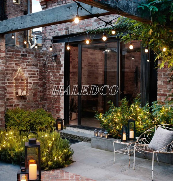 Cách lắp đèn treo cây quán cafe bóng tròn