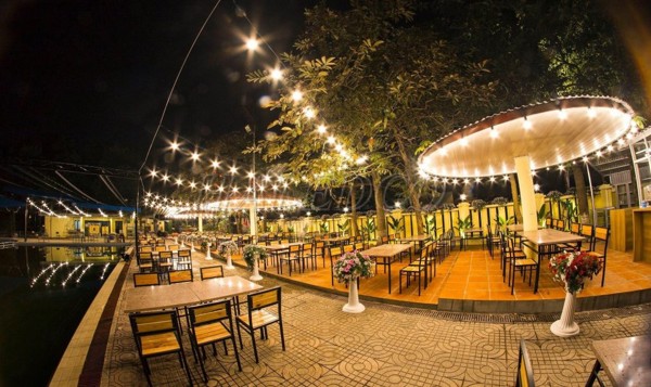 Đèn LED trang trí cây cảnh quán cà phê