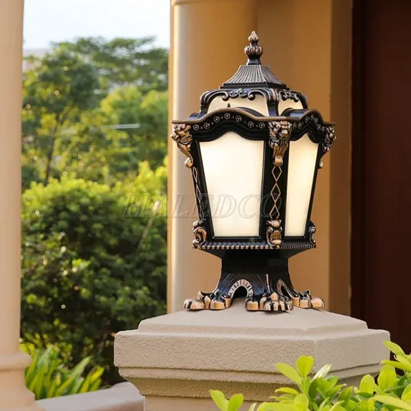 TOP 15 đèn trụ cổng tân cổ điển đồng nghệ thuật giá rẻ