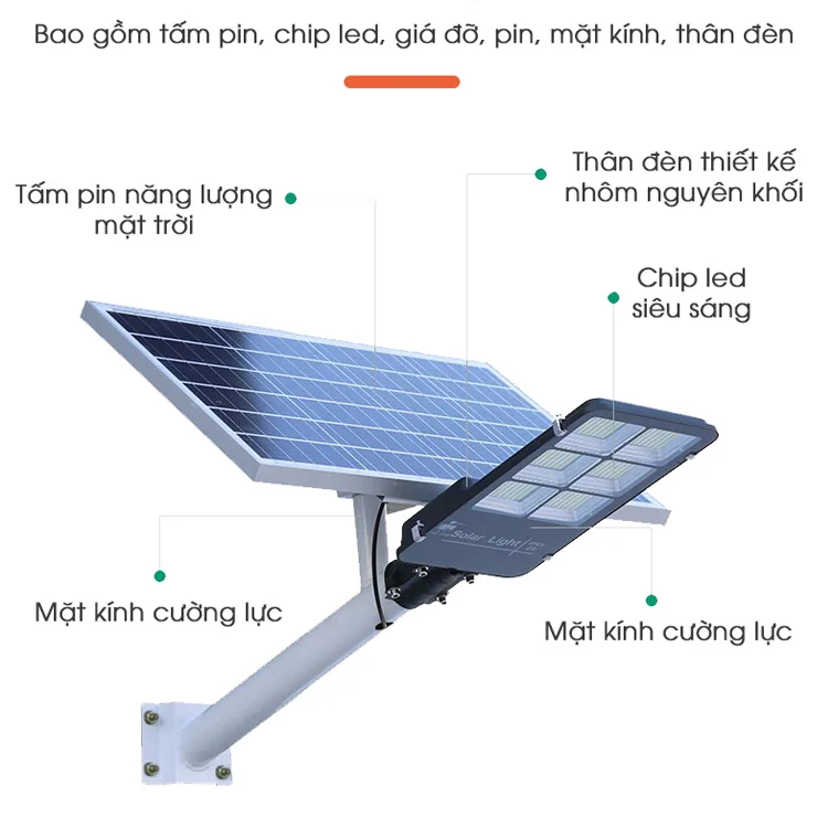 Cấu tạo đèn năng lượng mặt trời rời thể