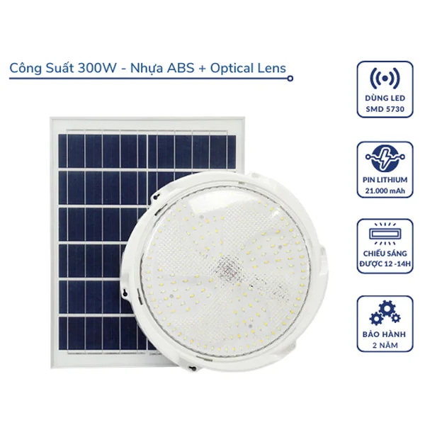 Đèn ốp trần năng lượng mặt trời 300W hlmtot82-300