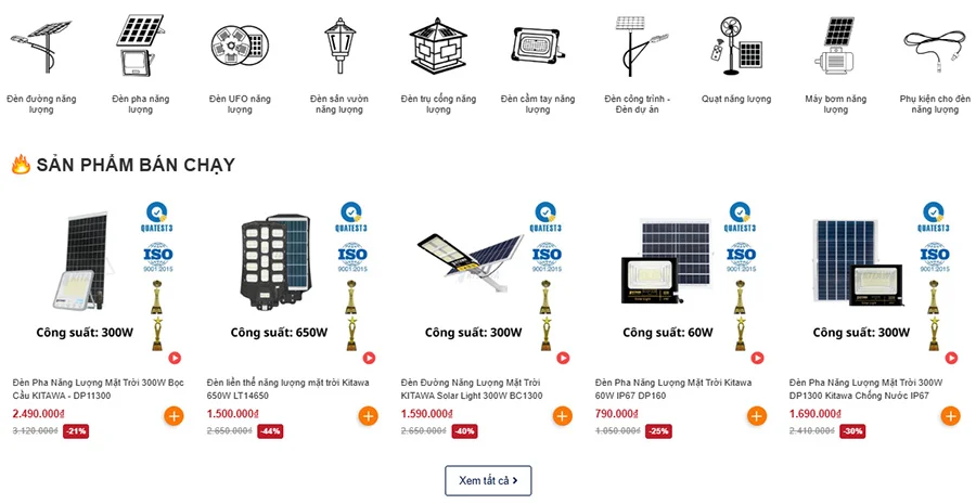 Kitawa bán đèn năng lượng mặt trời tại Hà Nội