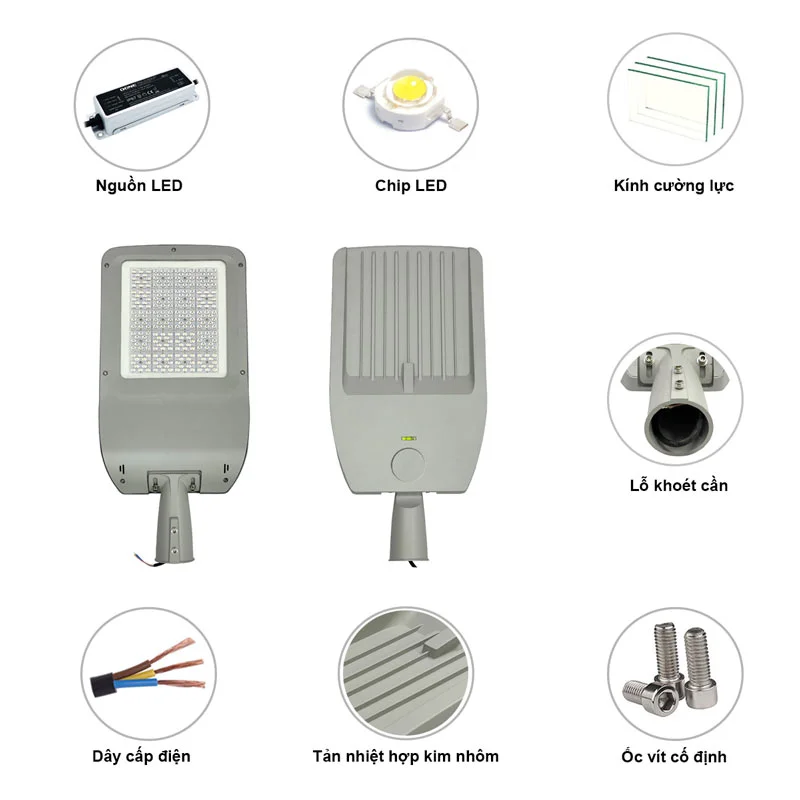 Cấu tạo chi tiết của đèn đường HLS30.2-200