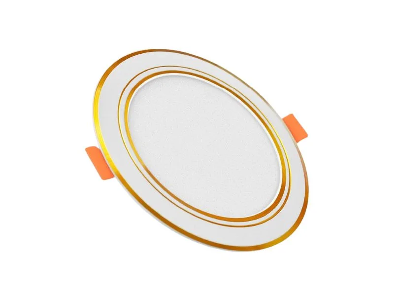 Đèn LED panel tròn PN04 09 viền vàng sang trọng